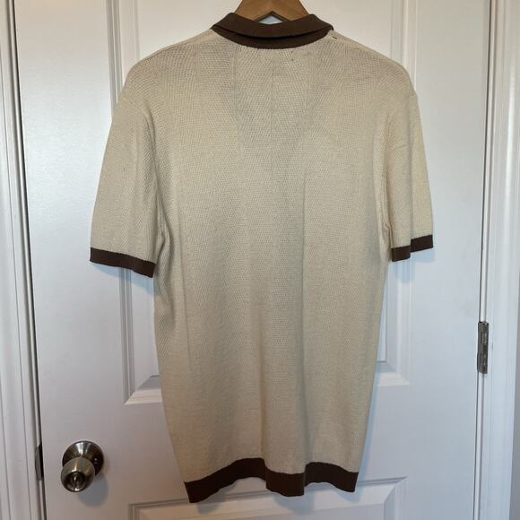 NWT Art of Rhetoric Martini Olive Cocktail Textured Knit Button Up Polo Shirt - Picture 3 of 11